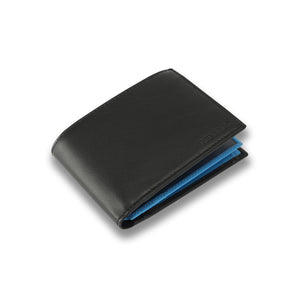 Redbrick Italian Black & Blue Bifold Leather Wallet