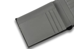 Redbrick Italian Black & Grey Bifold Leather Wallet