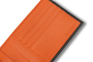 Redbrick Italian Brown & Orange Bifold Leather Wallet
