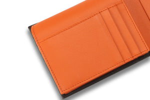 Redbrick Italian Brown & Orange Bifold Leather Wallet