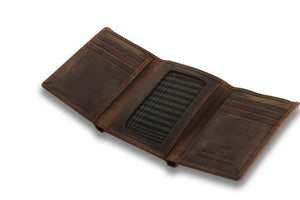 Woodbridge Men's Trifold Rustic Brown Leather Wallet