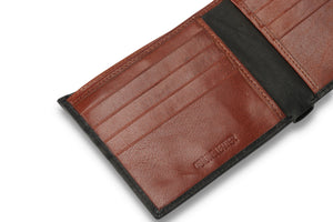 Biggs & Bane Men's Bifold Black & Brown Leather Wallet