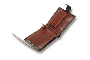 Woodbridge Men's Bifold Black & Brown Leather Wallet