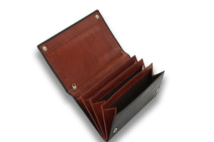 Woodbridge Black & Brown Leather Travel Wallet