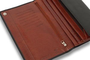 Woodbridge Black & Brown Leather Travel Wallet