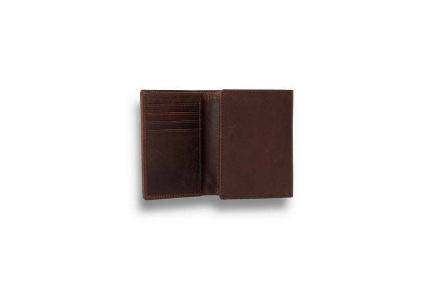 Woodbridge Men's Trifold Brown Oily Leather Wallet